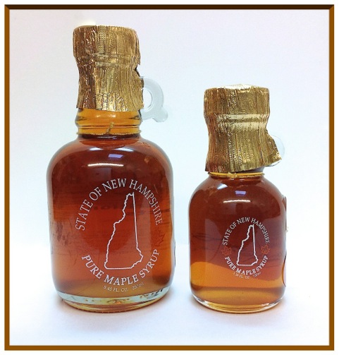 View Our Grade A New Hampshire Maple Syrup – Attractive “Jug” Shaped Decorative  Glass Bottles